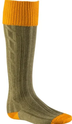 Alan Paine Shooting Sock sukat, Ochre/Olive