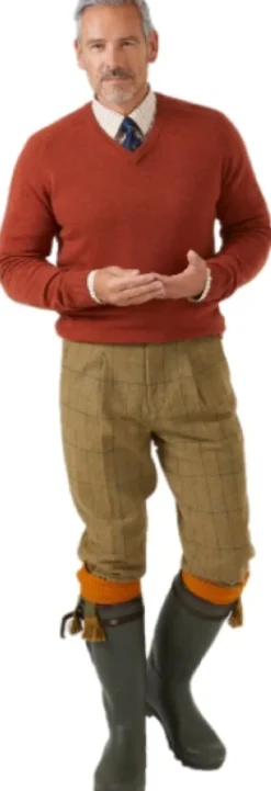 Alan Paine Streetly V-Neck Pullover lampaanvillainen pusero, viininpunainen