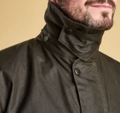 Barbour M's Classic Northumbria Wax Jacket Dark Olive Check