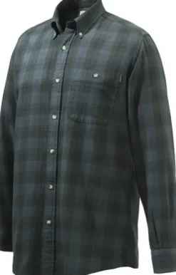 Beretta Wood Flannel Button Down Shirt kauluspaita, Beige & Green Overdyed Bark