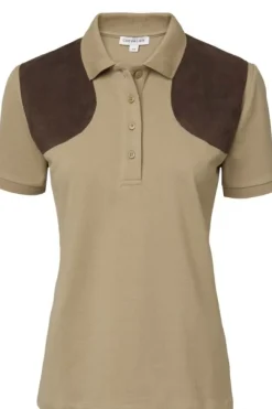 Chevalier Berry Polo Shirt Women naisten pikeepaita, vaaleanruskea