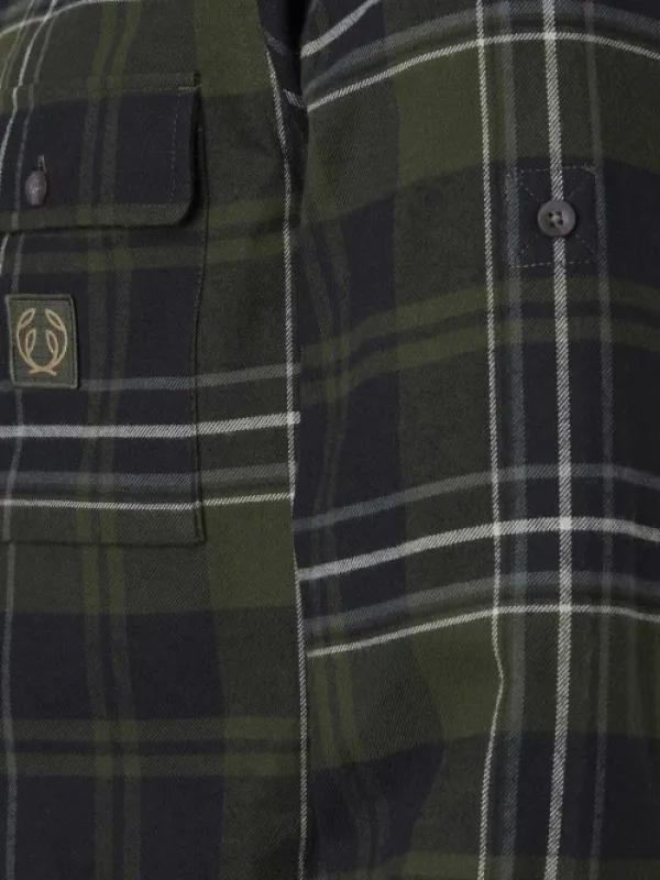 Chevalier Heron Flannel Shirt Men flanellipaita, vihreä