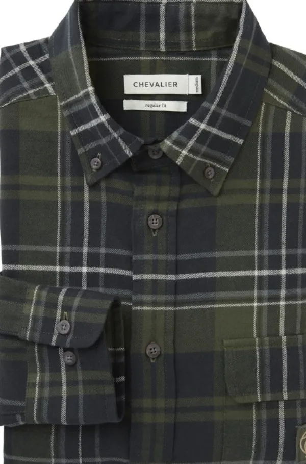Chevalier Heron Flannel Shirt Men flanellipaita, vihreä