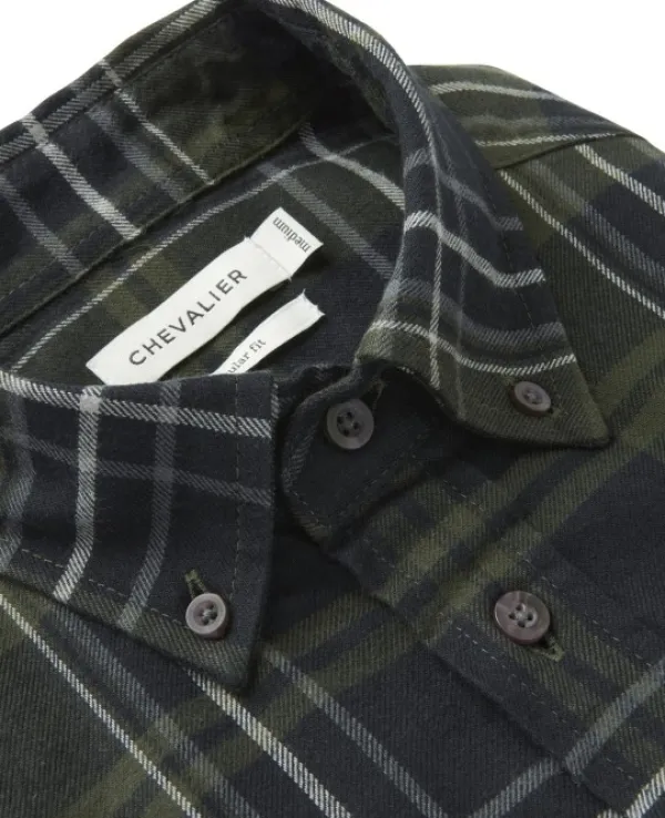 Chevalier Heron Flannel Shirt Men flanellipaita, vihreä