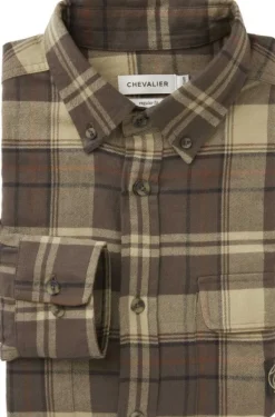 Chevalier Heron Flannel Shirt paita, Soil Brown Checked