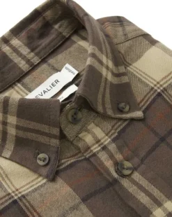 Chevalier Heron Flannel Shirt paita, Soil Brown Checked