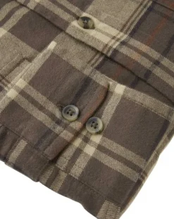Chevalier Heron Flannel Shirt paita, Soil Brown Checked