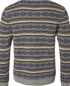 Chevalier Moss Wool Sweater miesten neulepaita, Stone Grey Jaquard