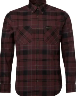 Chevalier M's Willow Flannel Shirt Wine Red Checked