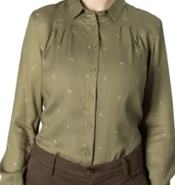 Härkila Abigail L/S Shirt Women Dust Green/Flying Ducks