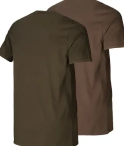 Härkila Graphic T-Shirt 2-Pack Willow Green/Slate Brown