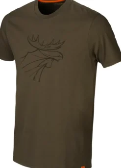 Härkila Graphic T-Shirt 2-Pack Willow Green/Slate Brown