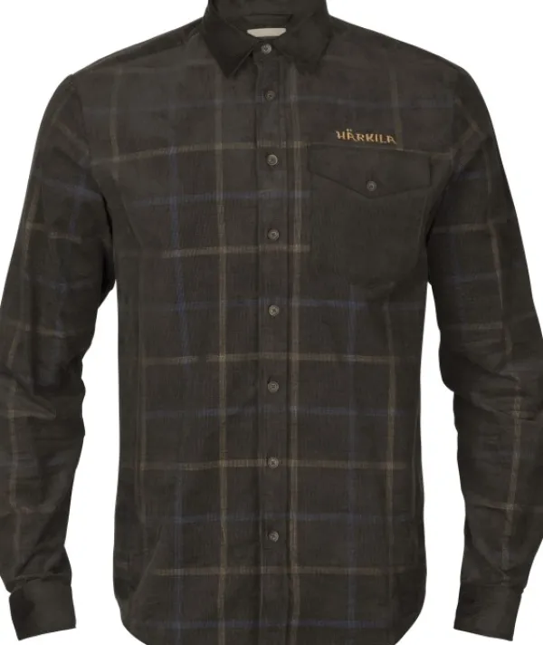 Härkila Kaldfjord Corduroy Check Shirt kauluspaita, ruskea