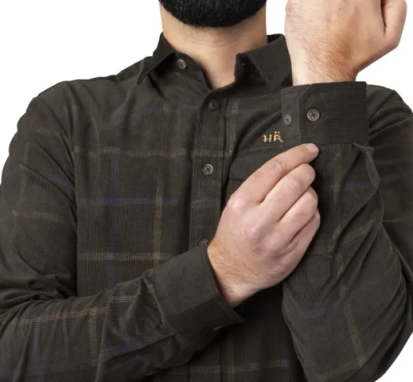 Härkila Kaldfjord Corduroy Check Shirt kauluspaita, ruskea