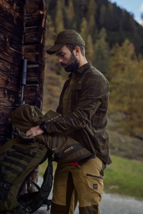 Härkila Kaldfjord Corduroy Check Shirt kauluspaita, ruskea