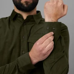 Härkila Kaldfjord vakosamettipaita, vihreä