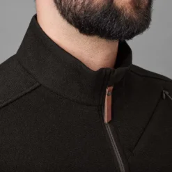 Härkila Metso Half Zip vetoketjullinen villapaita, tummanruskea