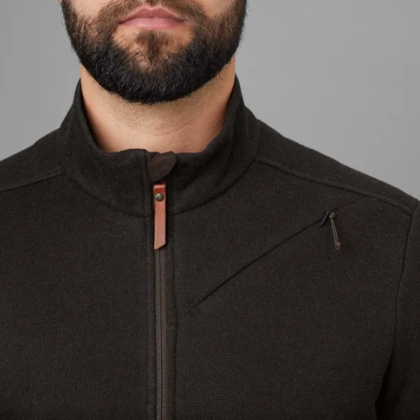 Härkila Metso Half Zip vetoketjullinen villapaita, tummanruskea