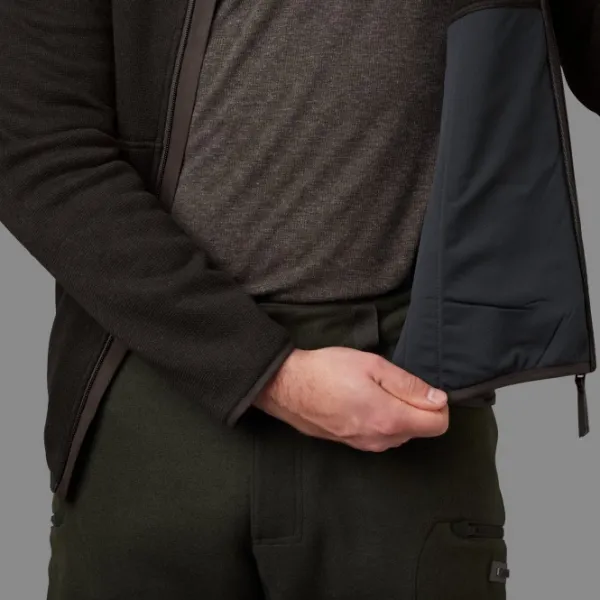 Härkila Metso Half Zip vetoketjullinen villapaita, tummanruskea