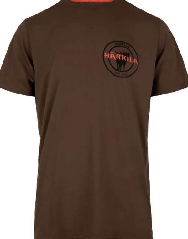 Härkila Stag Badge T-shirt puuvillainen t-paita, ruskeavihreä