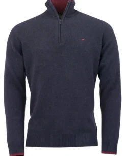 Laksen Brompton Zip-Neck villapaita, Dark Storm