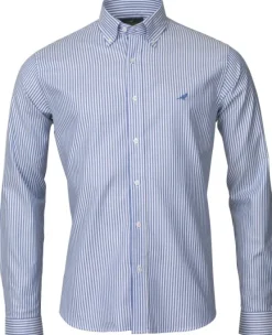 Laksen Eton Stripes kauluspaita, sininen