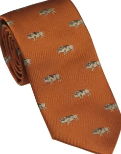 Laksen Wild Boar Silk Tie silkkisolmio, Blood Orange
