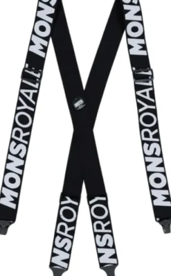 Mons Royale Afterbang Suspenders henkselit, unisex, musta/valkoinen